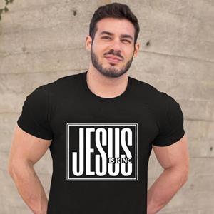 ETST 03 Jezus Is Koning Print Mannen Zomer T-shirt Christelijke Religie God Geloof T-shirt Heren Korte Mouw Kleding Tees Mode camisetas