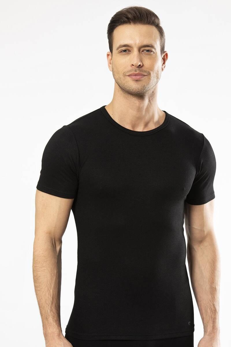 Markapia Cacharel - Thermal short sleeve crew neck Black T-Shirt