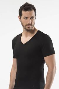 Markapia Cacharel - Thermisch zwart T-shirt met korte mouwen en v-hals