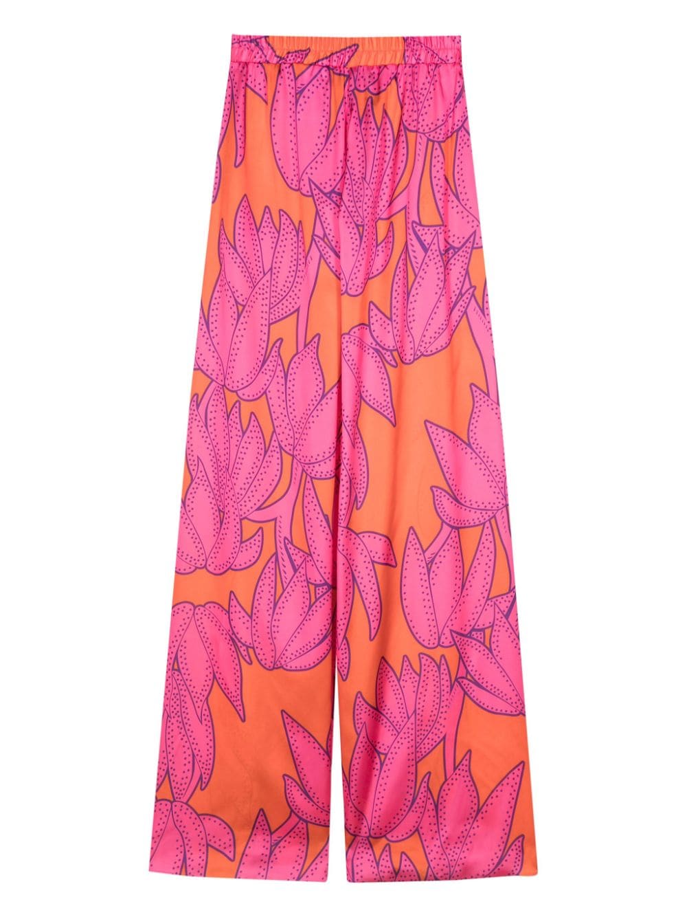 NISSA floral-print wide-leg trousers - Roze