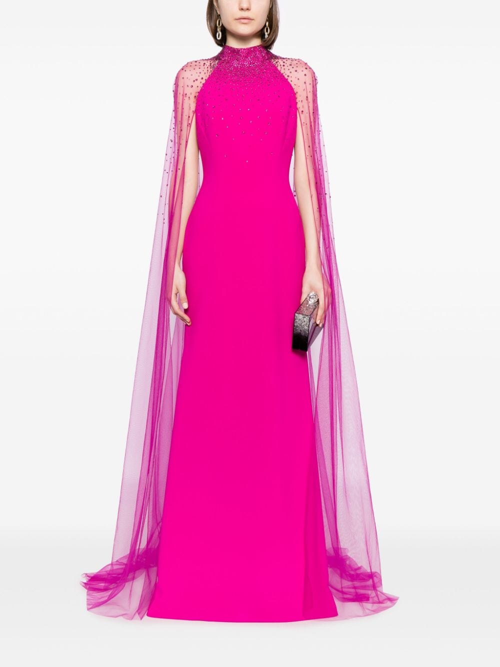 Jenny Packham Limelight crystal-embellished gown - Roze