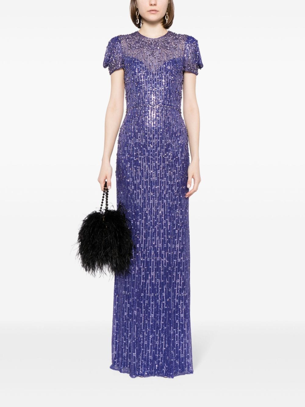 Jenny Packham Aster sequin-embellished gown - Blauw