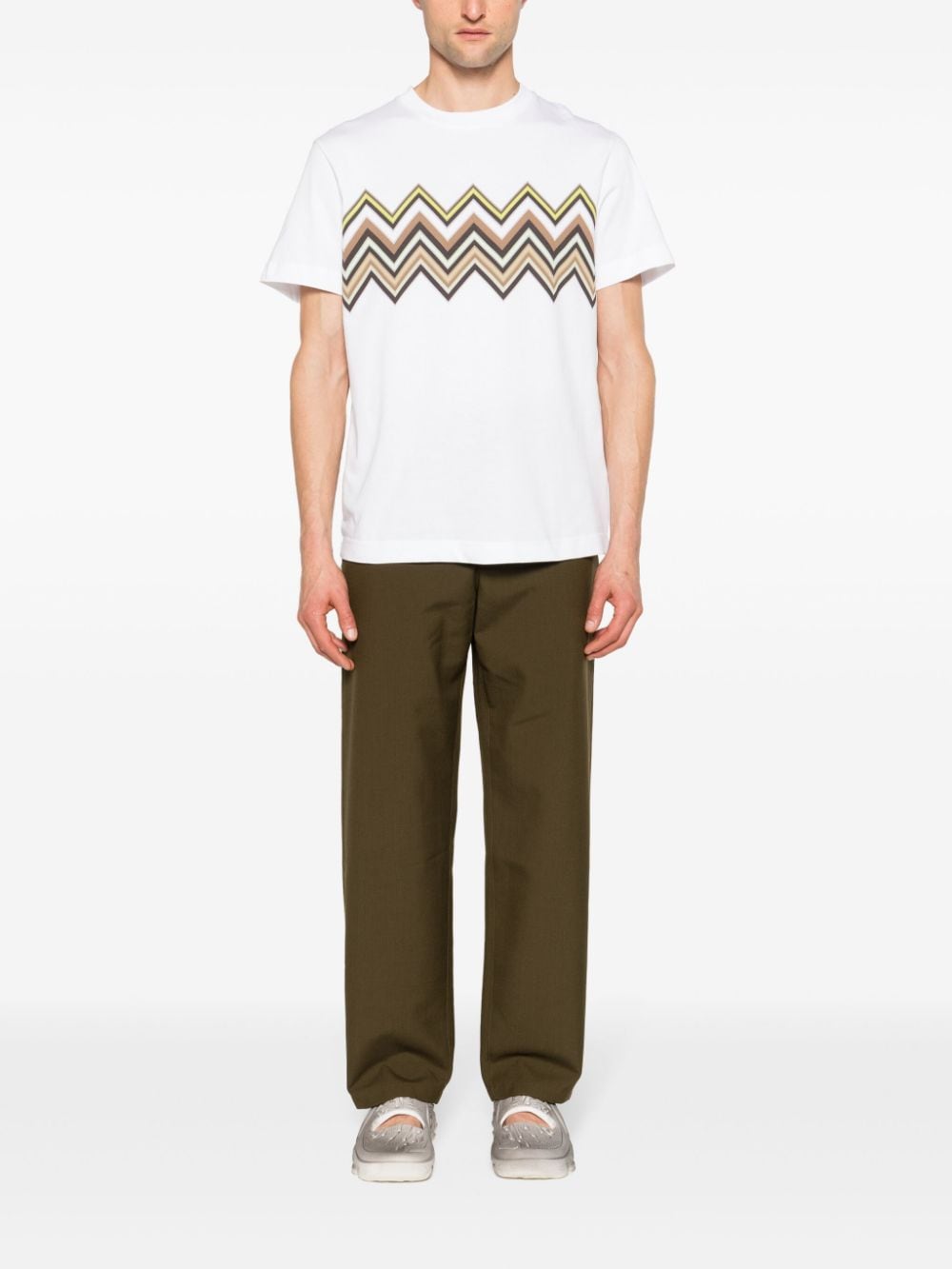 Missoni zigzag-print cotton T-shirt - Wit