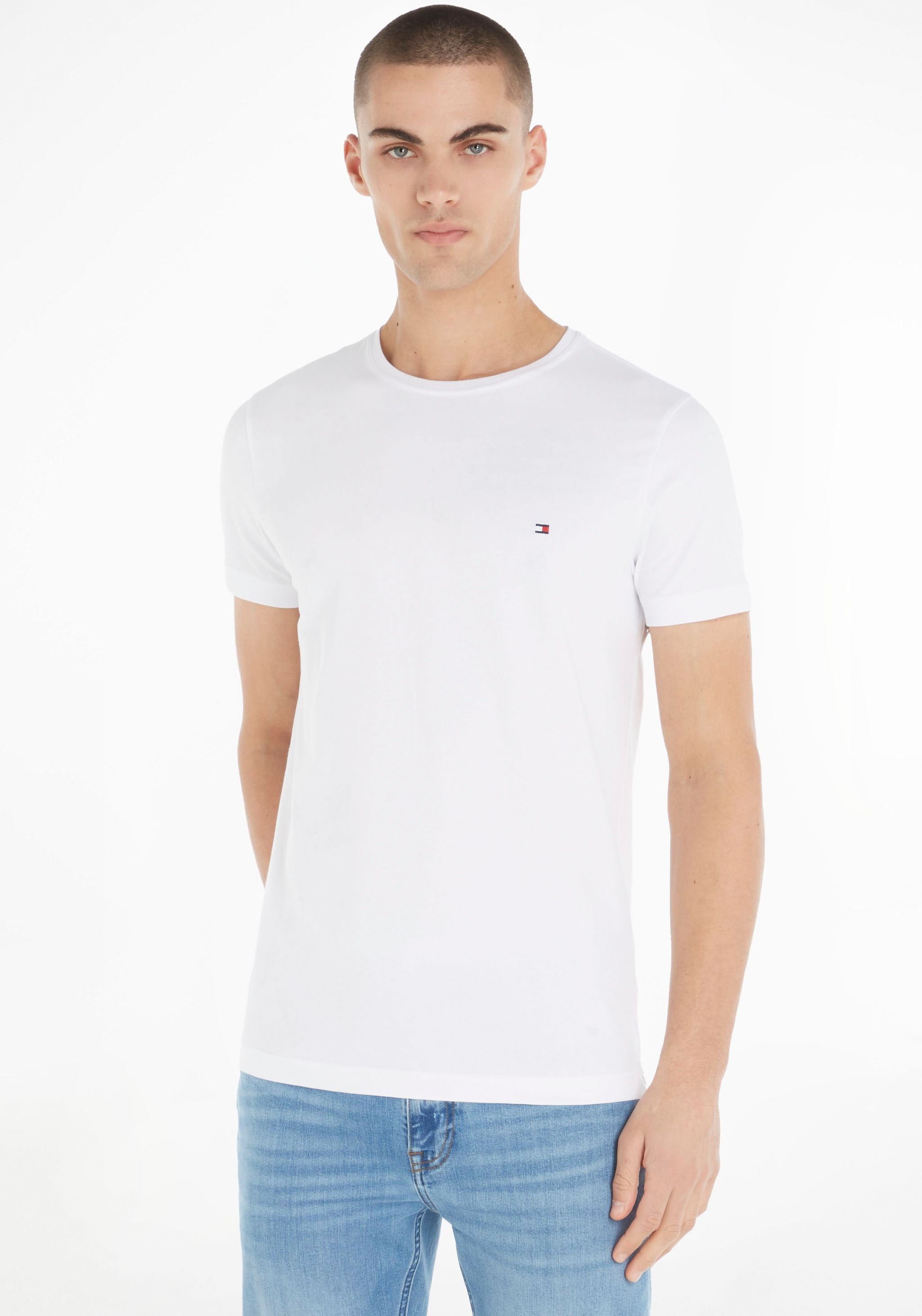 Tommy hilfiger T-shirt ronde hals slim stretch Core