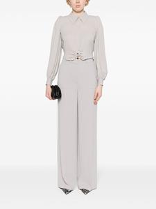 Elisabetta Franchi puff-sleeve cropped blouse - Grijs