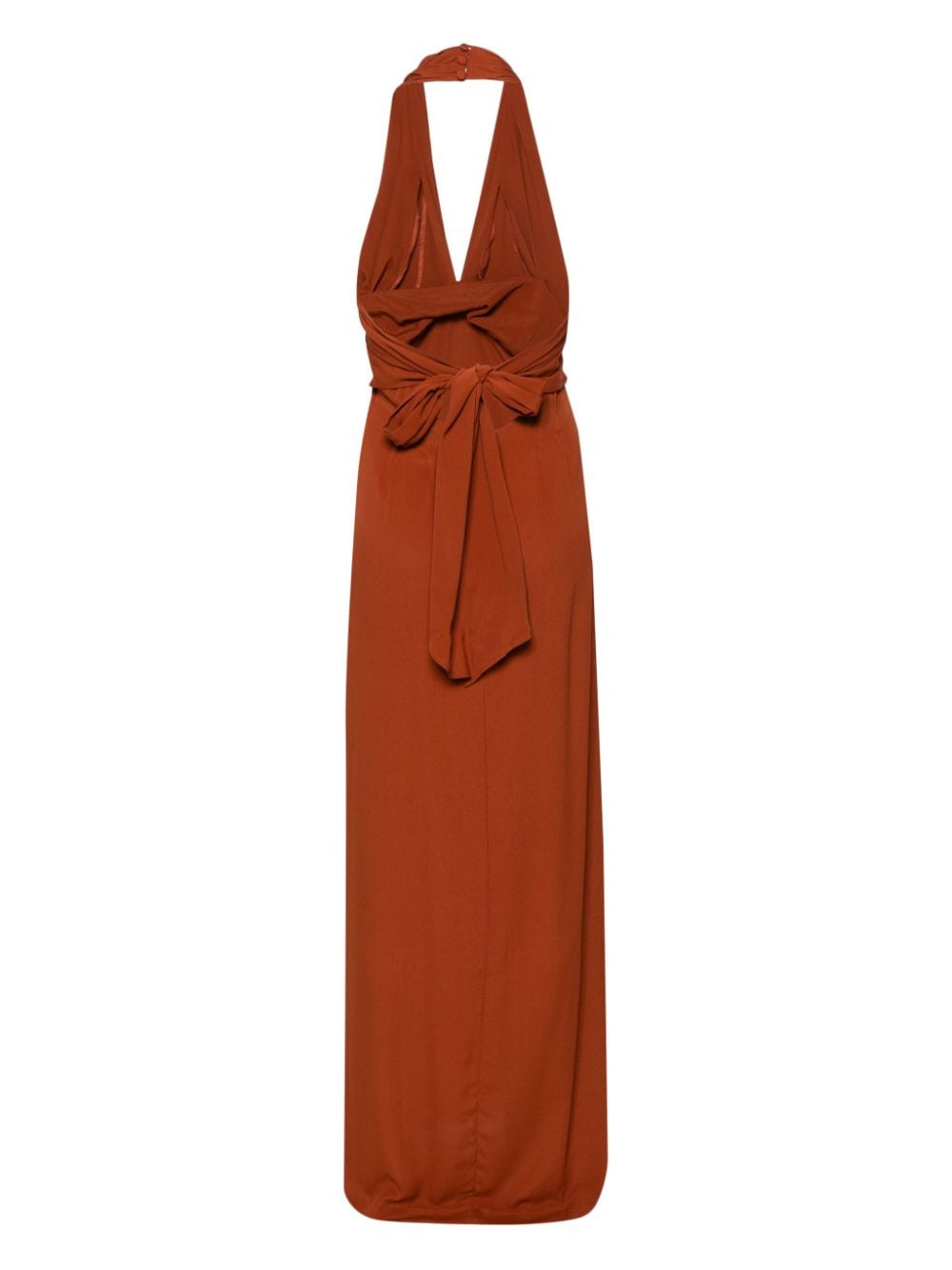 Semicouture Maxi-jurk met halternek - Oranje