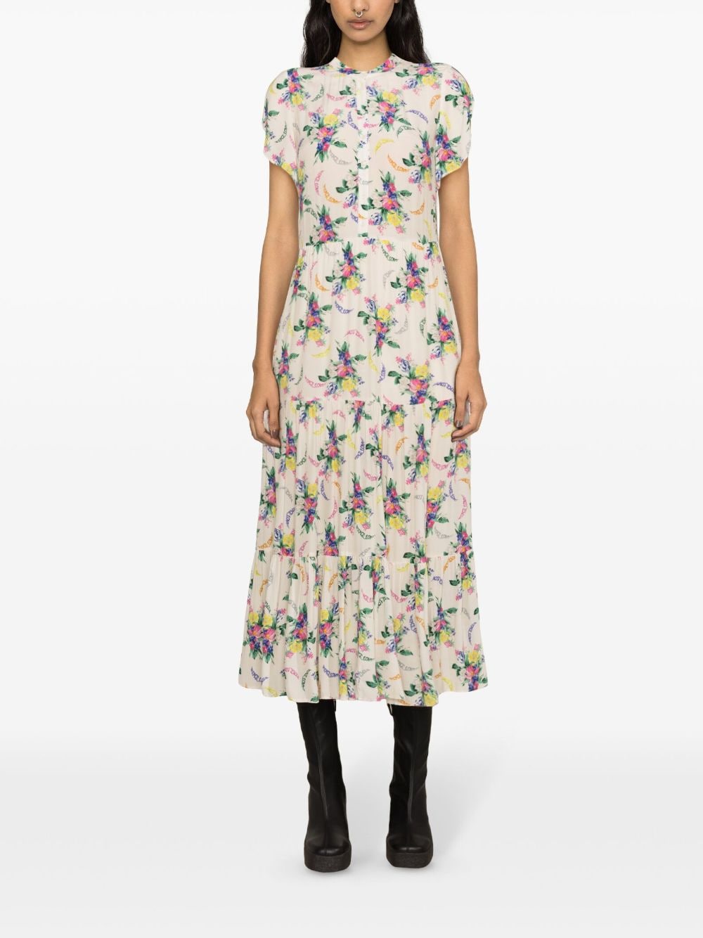 Zadig&Voltaire Maxi-jurk met print - Beige