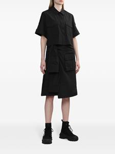 Juun.J classic-collar cropped shirt - Zwart