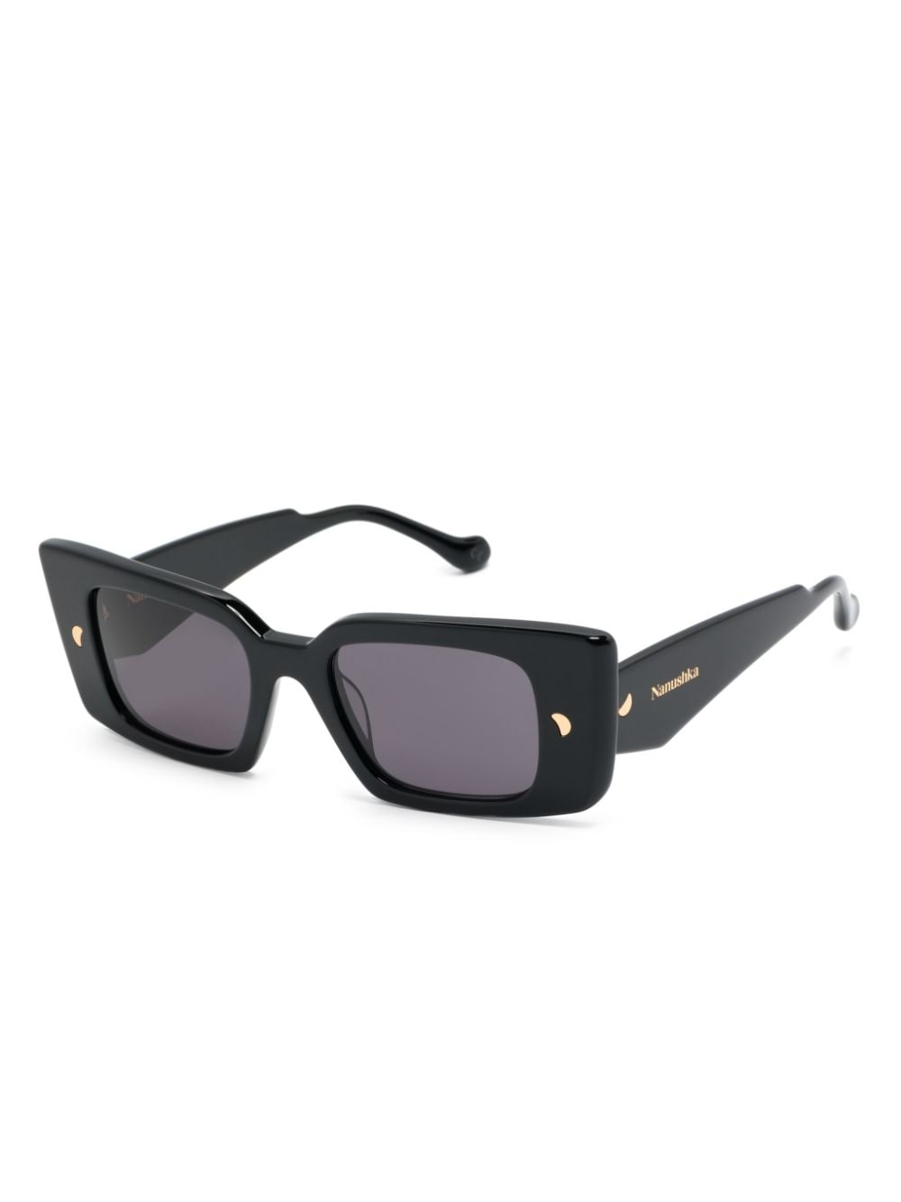 Nanushka Carmel zonnebril met rechthoekig montuur - Zwart