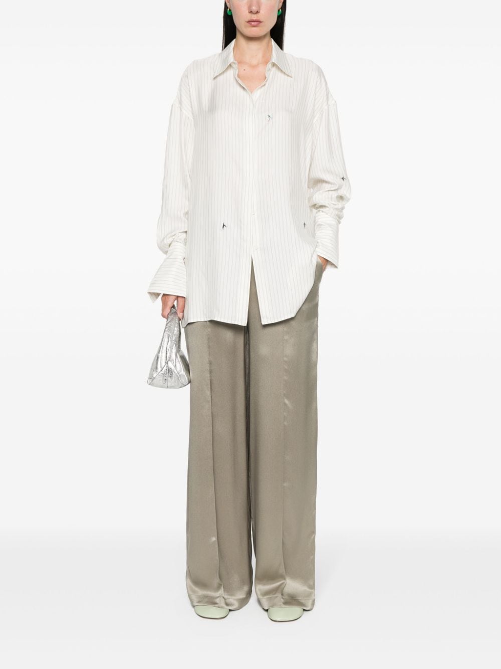 LOEWE x Suna Fujita blouse met krijtstreep - Wit