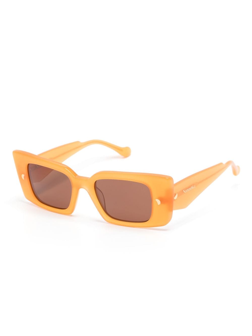 Nanushka Carmel zonnebril met rechthoekig montuur - Oranje