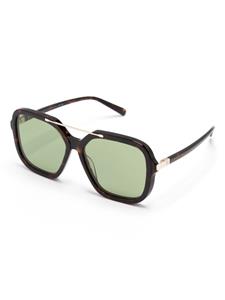 Stella McCartney Eyewear tortoiseshell-effect oversize-frame sunglasses - Bruin