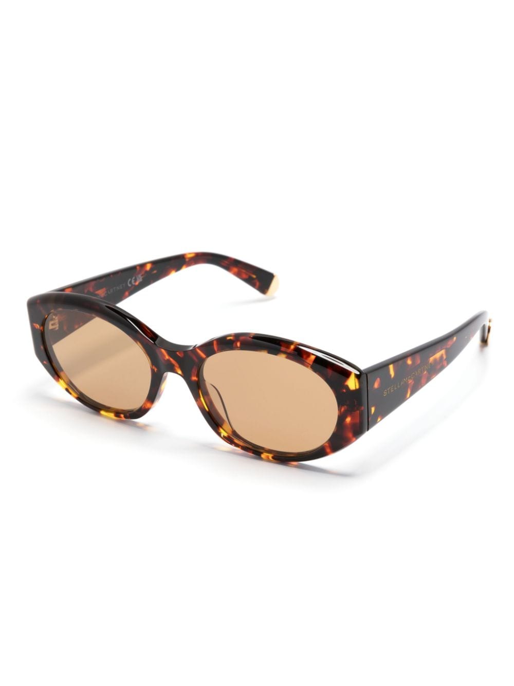 Stella McCartney Eyewear tortoiseshell-effect oval sunglasses - Bruin