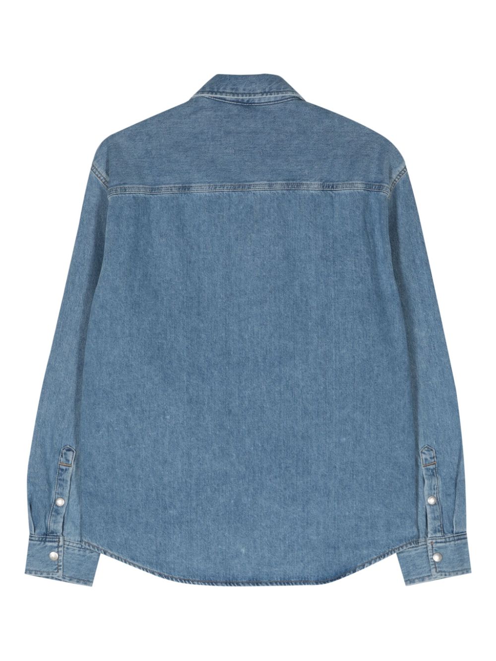 Calvin Klein Jeans Denim overhemd met logopatch - Blauw