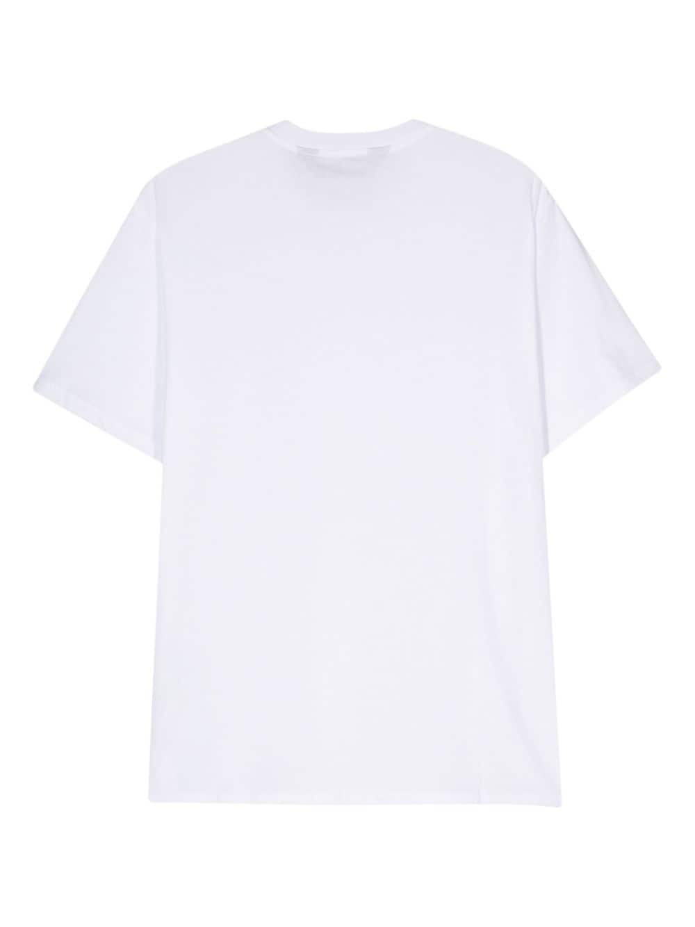 Just Cavalli logo-flocked cotton T-shirt - Wit