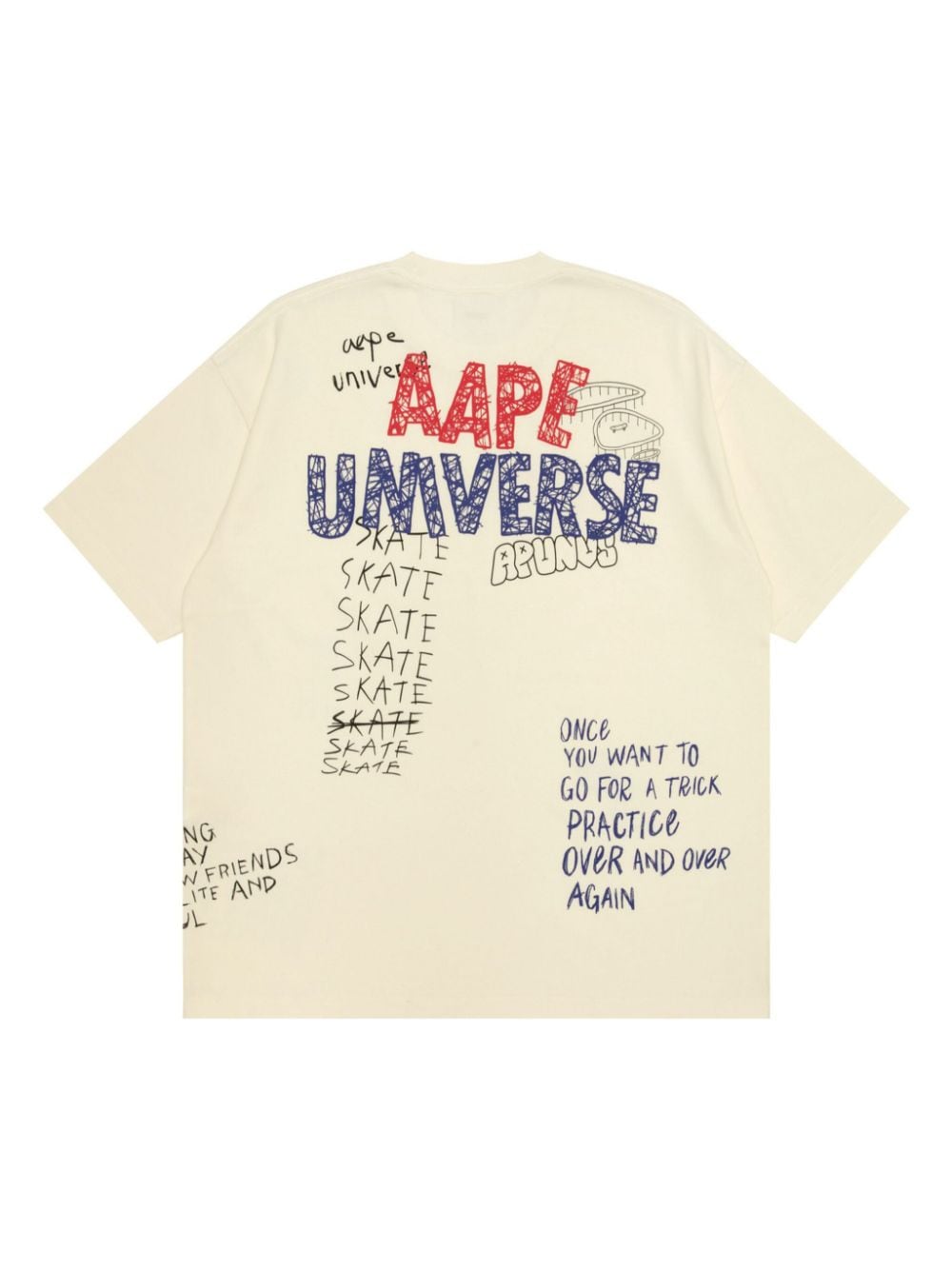 AAPE BY *A BATHING APE Universe Logo cotton T-shirt - Beige