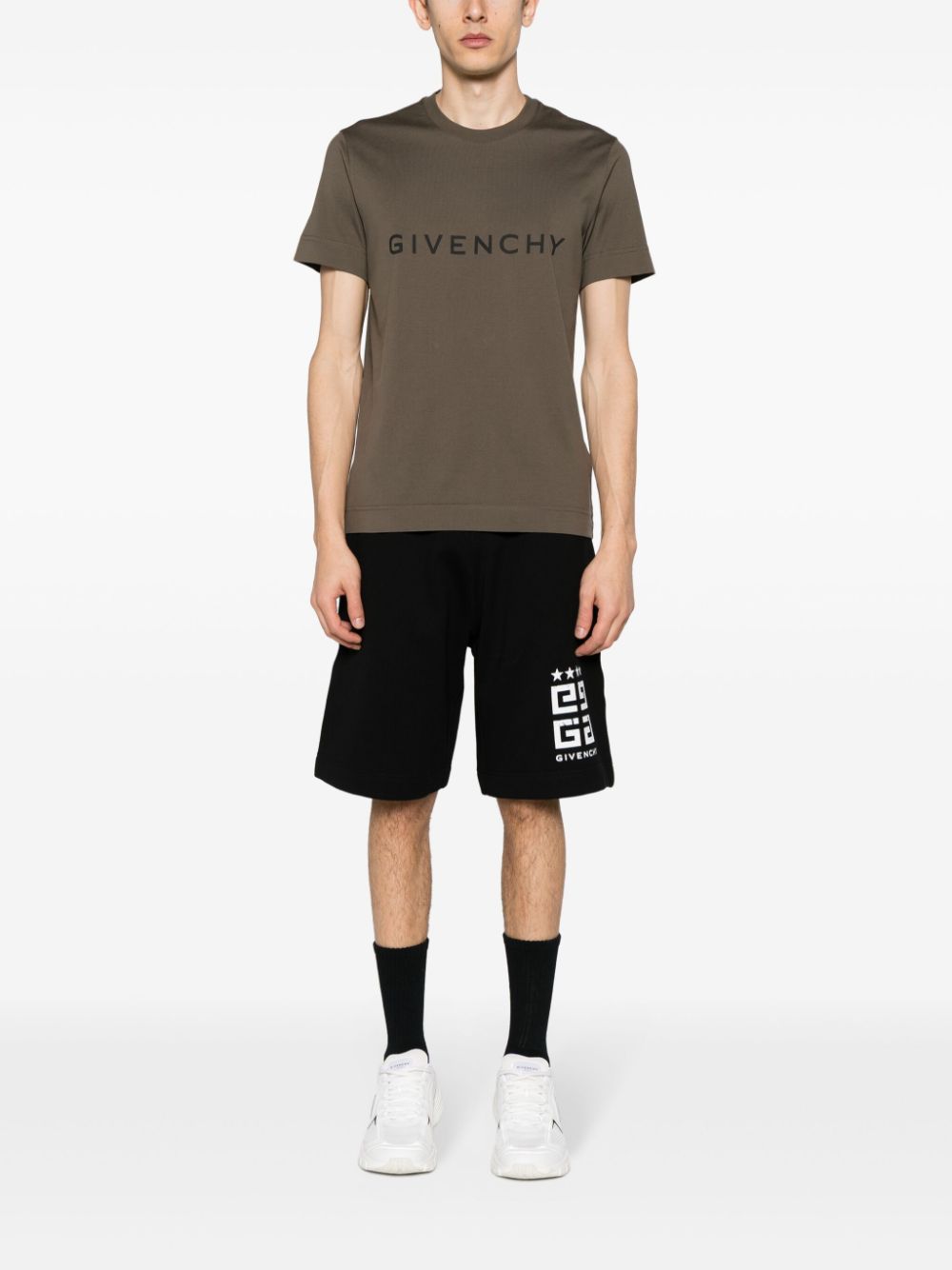 Givenchy Katoenen T-shirt met logoprint - Groen