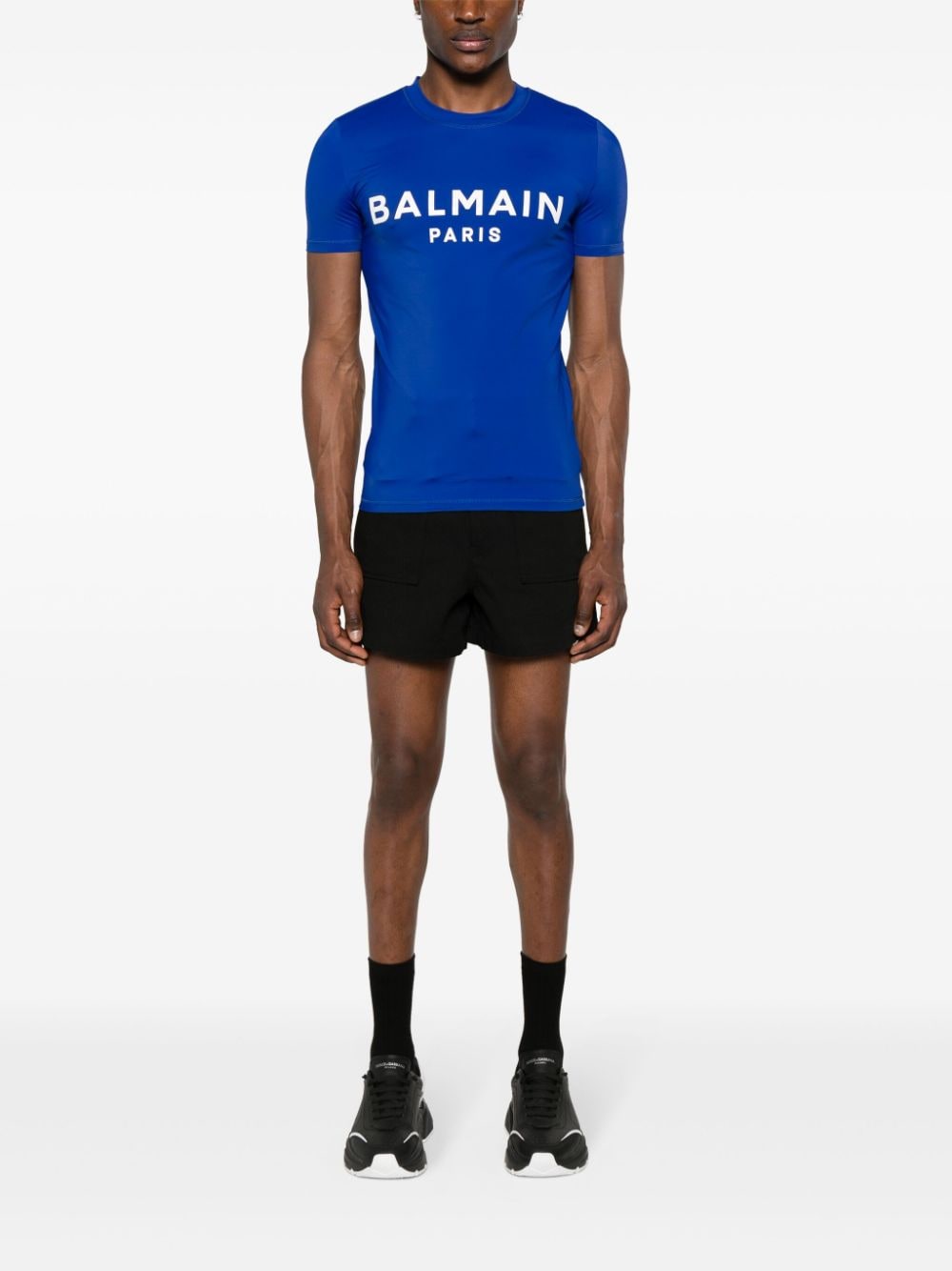 Balmain logo-print T-shirt - Blauw