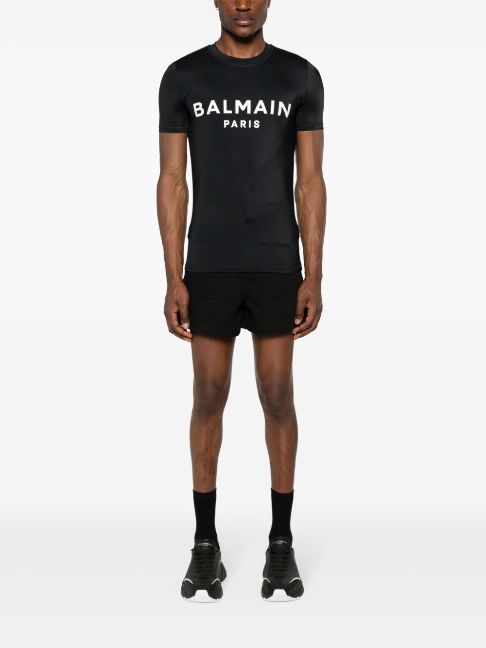 Balmain logo-print T-shirt - Zwart