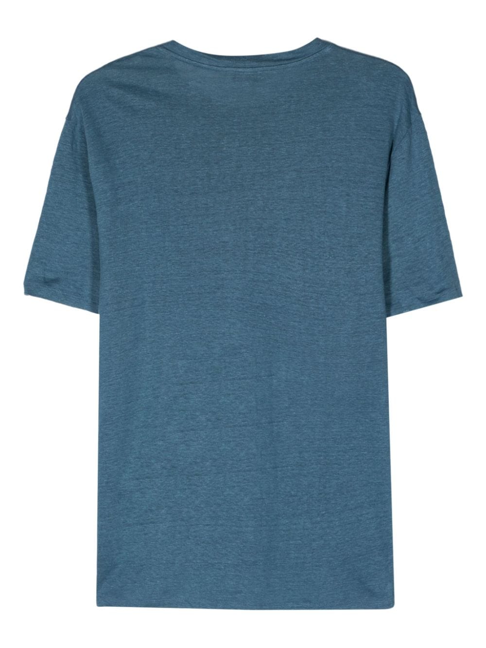 SANDRO crew-neck linen T-shirt - Blauw