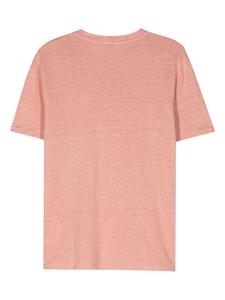 SANDRO crew-neck linen T-shirt - Roze