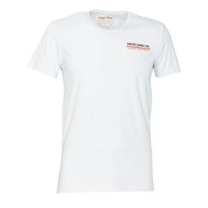 Keep Out Heren T-shirt met V-hals en print, wit