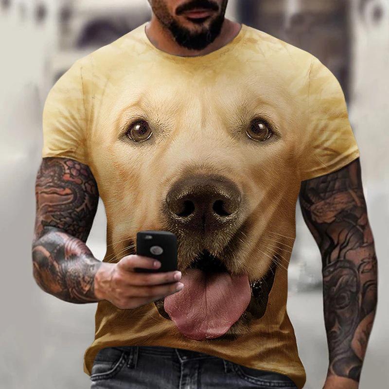 ETST 07 Heren T-shirt Met Hond Grafische 3D Volledige Print Hond Mannen Kleding Zomer Korte Mouw Casual Oversized T-shirt mode Tops