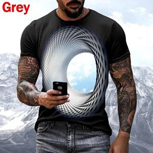 Chengyu Nieuw gepersonaliseerd leuk T-shirt voor heren Mode 3D Sky Print Casual T-shirts met ronde hals