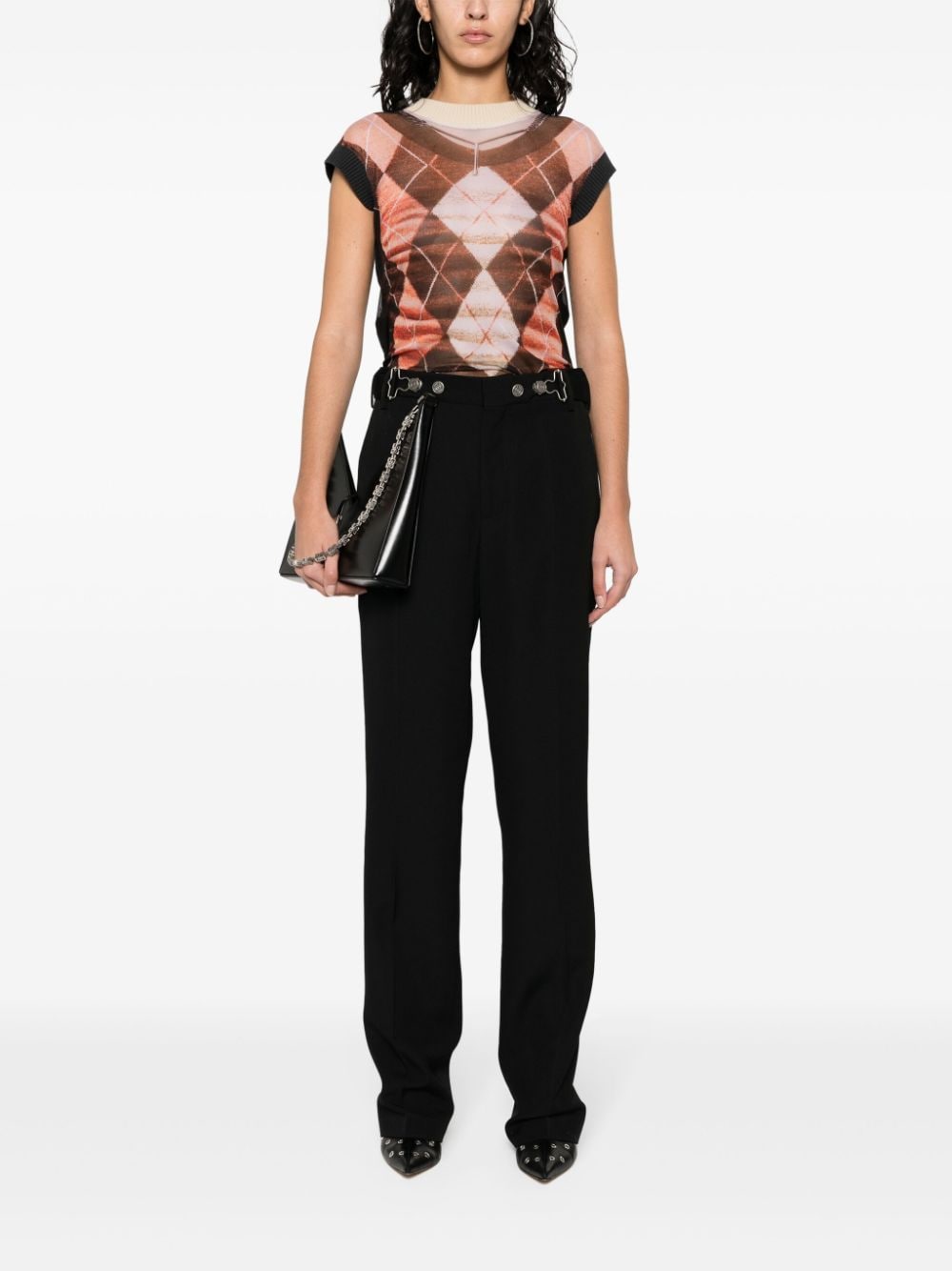 Jean Paul Gaultier pressed-crease tapered trousers - Zwart