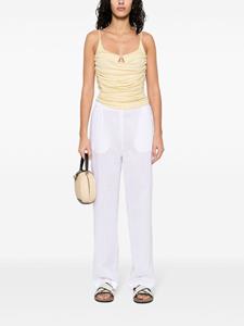 Fabiana Filippi chambray pipe-trim tapered trousers - Wit
