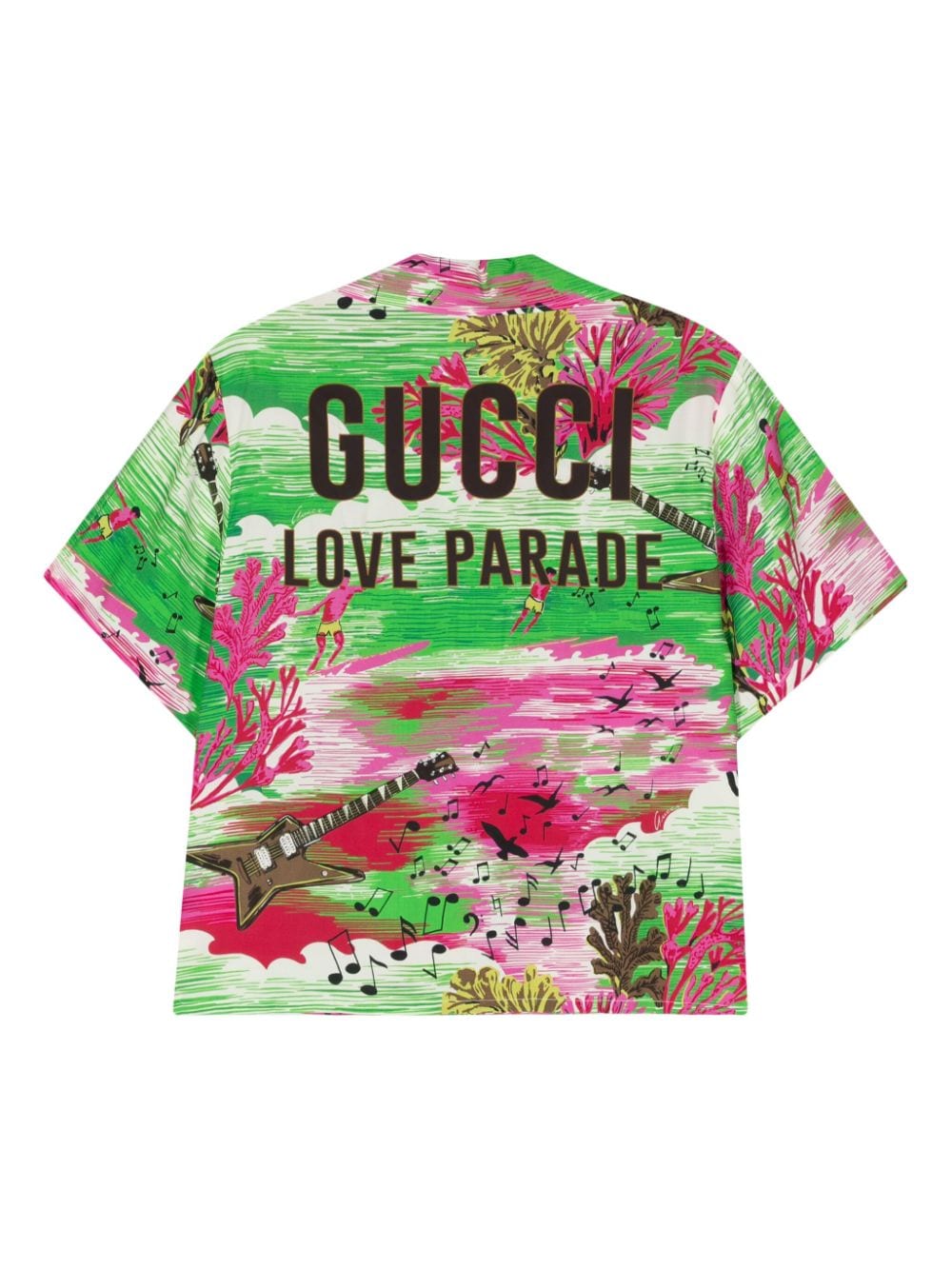 Gucci Bowlingshirt met print - Groen
