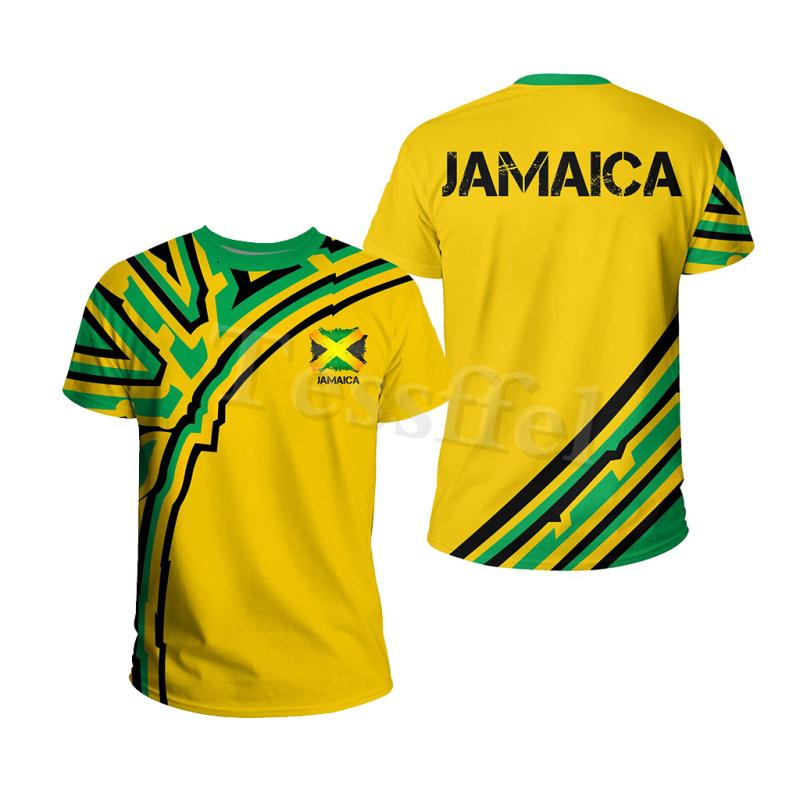 ETST 07 Tessffel Jamaica Leeuw Embleem Zomer Mode 3D Print Tops Tee T-shirt Mannen Vrouwen Korte Mouw T-shirt Streetwear Stijl-4