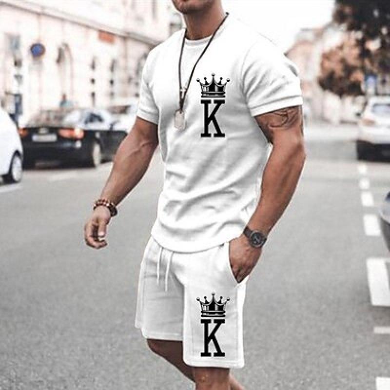 ETST WENDY Crown Casual Mens 3D Shirt | White Summer Cotton | Men'S Suits Tracksuit Shorts And Set Letter Crewneck Outdoor