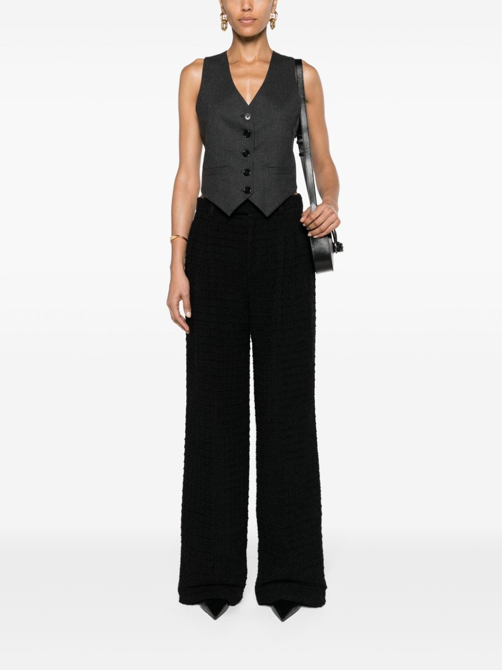 Gucci Tweed broek met wafel-effect - Zwart
