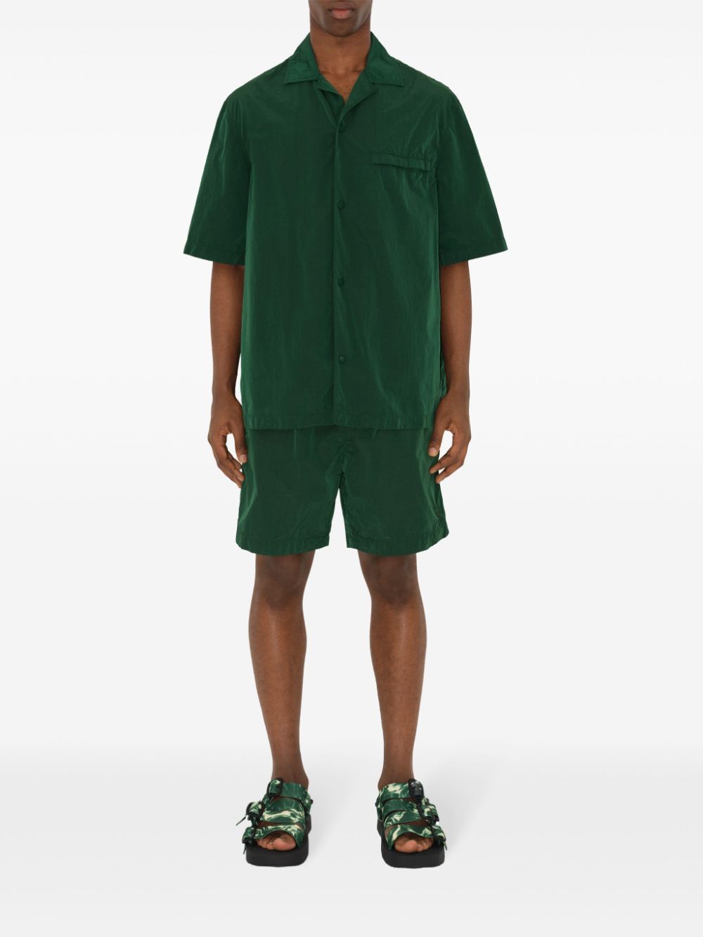 Burberry short-sleeve notch-collar shirt - Groen