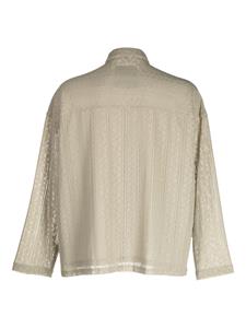 Off Duty Blouse met bloemenkant - Beige