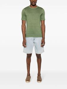 120% Lino mélange linen T-shirt - Groen