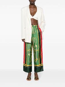 Gucci Harness and Double G silk trousers - Groen