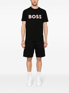 BOSS T-shirt met logoprint - Zwart