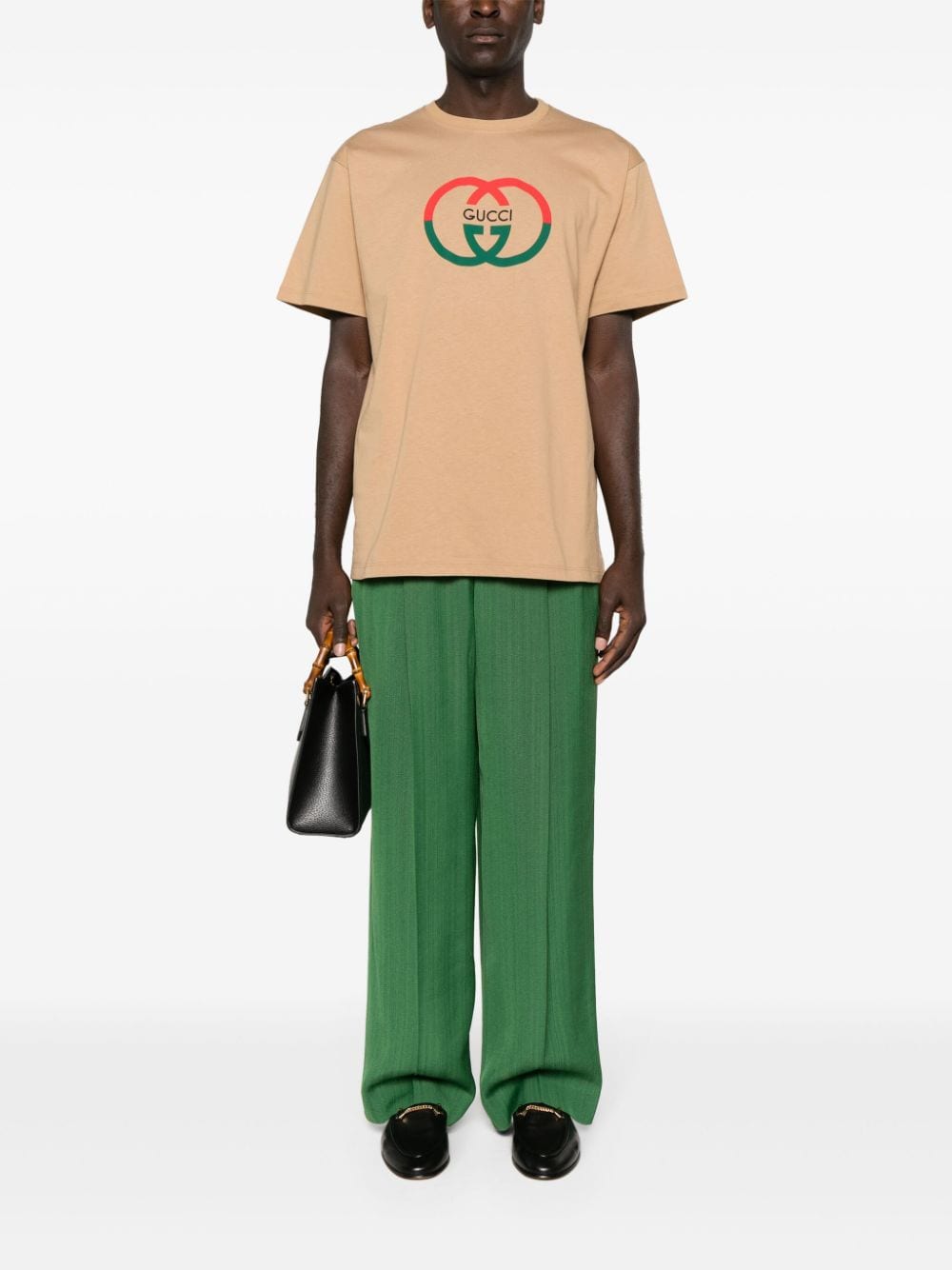 Gucci Katoenen T-shirt met GG-logo print - Beige