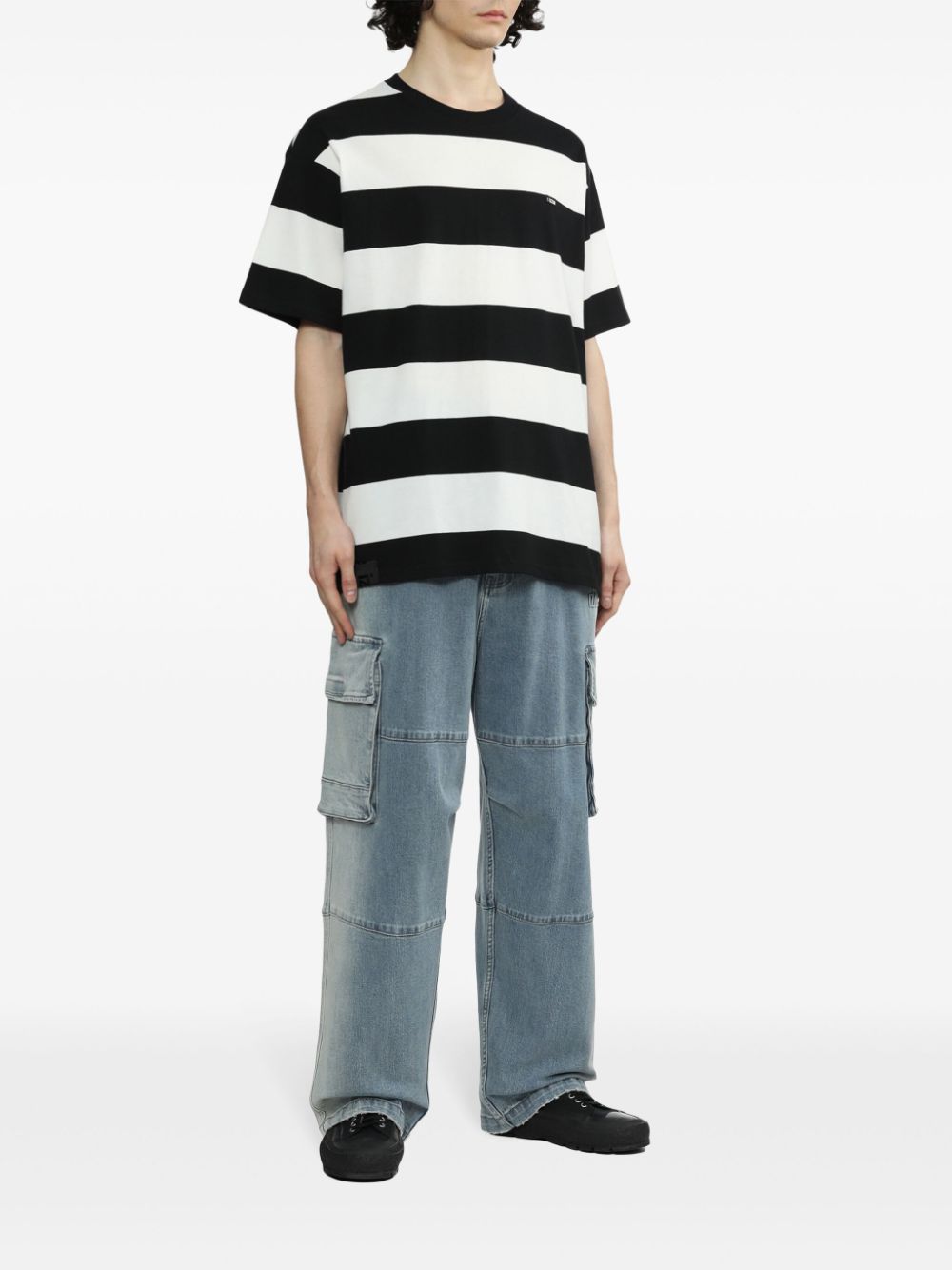 Izzue striped cotton T-shirt - Zwart