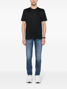 Kiton logo-flocked cotton T-shirt - Zwart