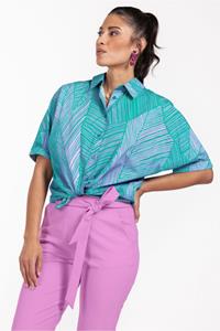 Studio Anneloes Dannet palm poplin blouse - Smaragd/Lila pink - 09956