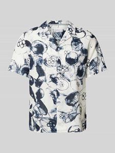 S.OLIVER CASUAL Resort fit linnen overhemd met all-over motief