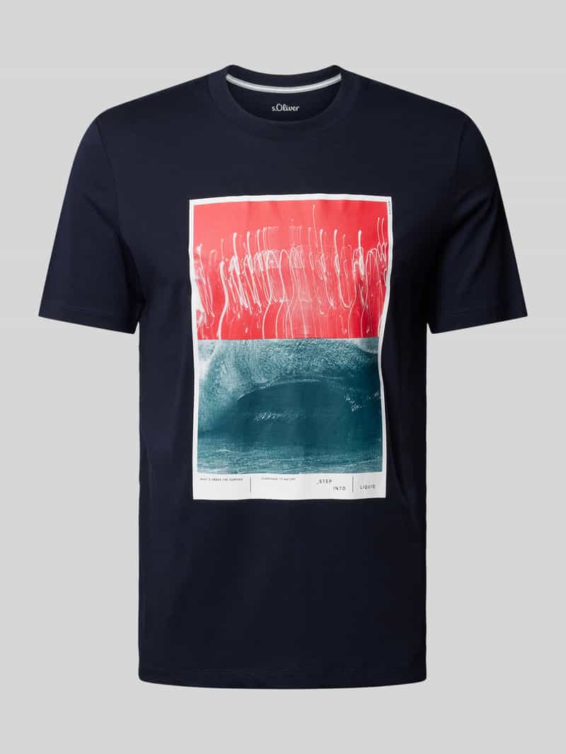 S.OLIVER CASUAL T-shirt met motiefprint, model 'Photoprint Box'