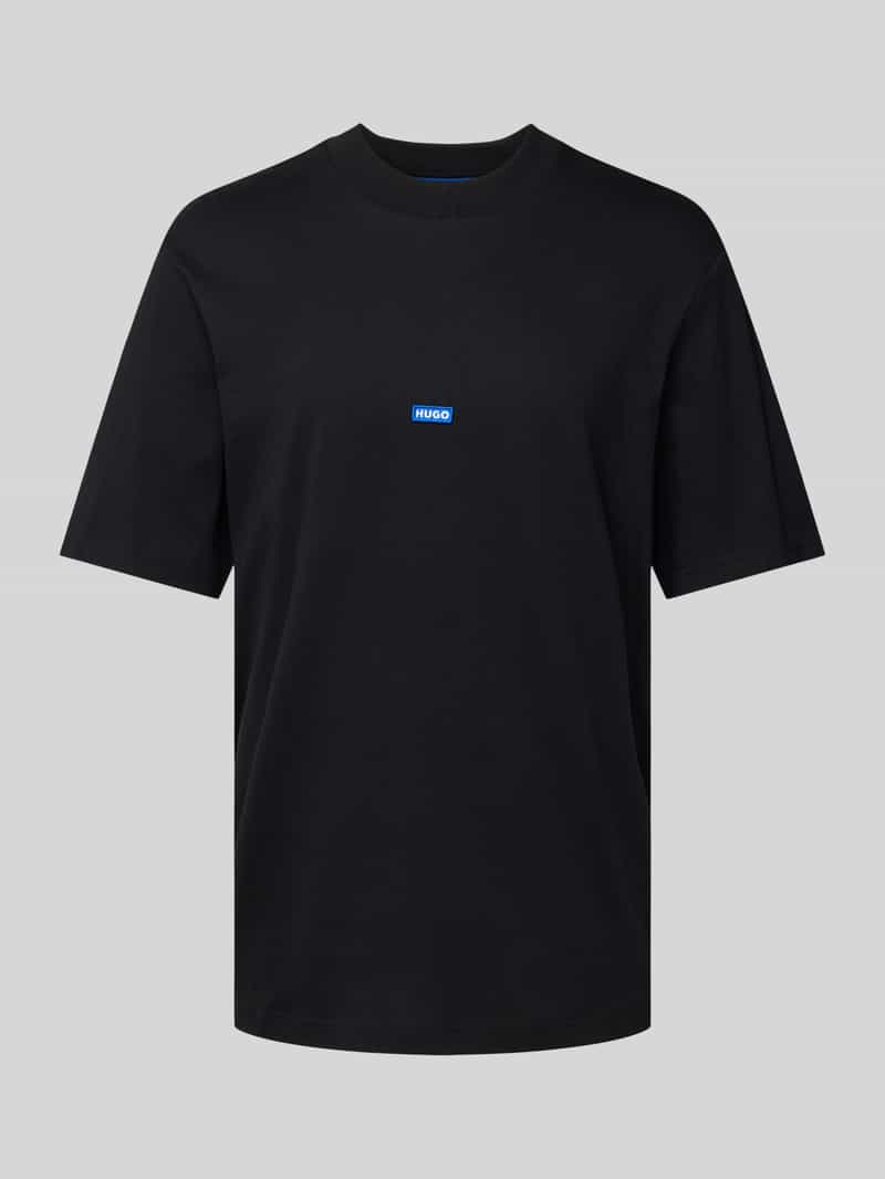 Hugo Blue T-shirt met labelpatch, model 'Nieros'