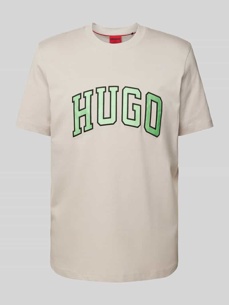 HUGO T-shirt met labelstitching, model 'DEAKANDTI''