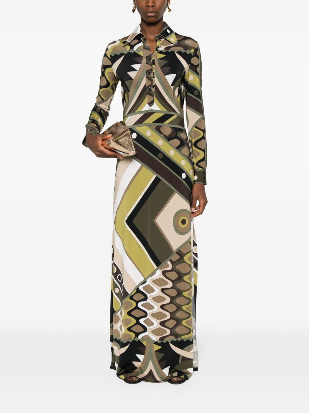 PUCCI Maxi-jurk met abstracte print - Groen
