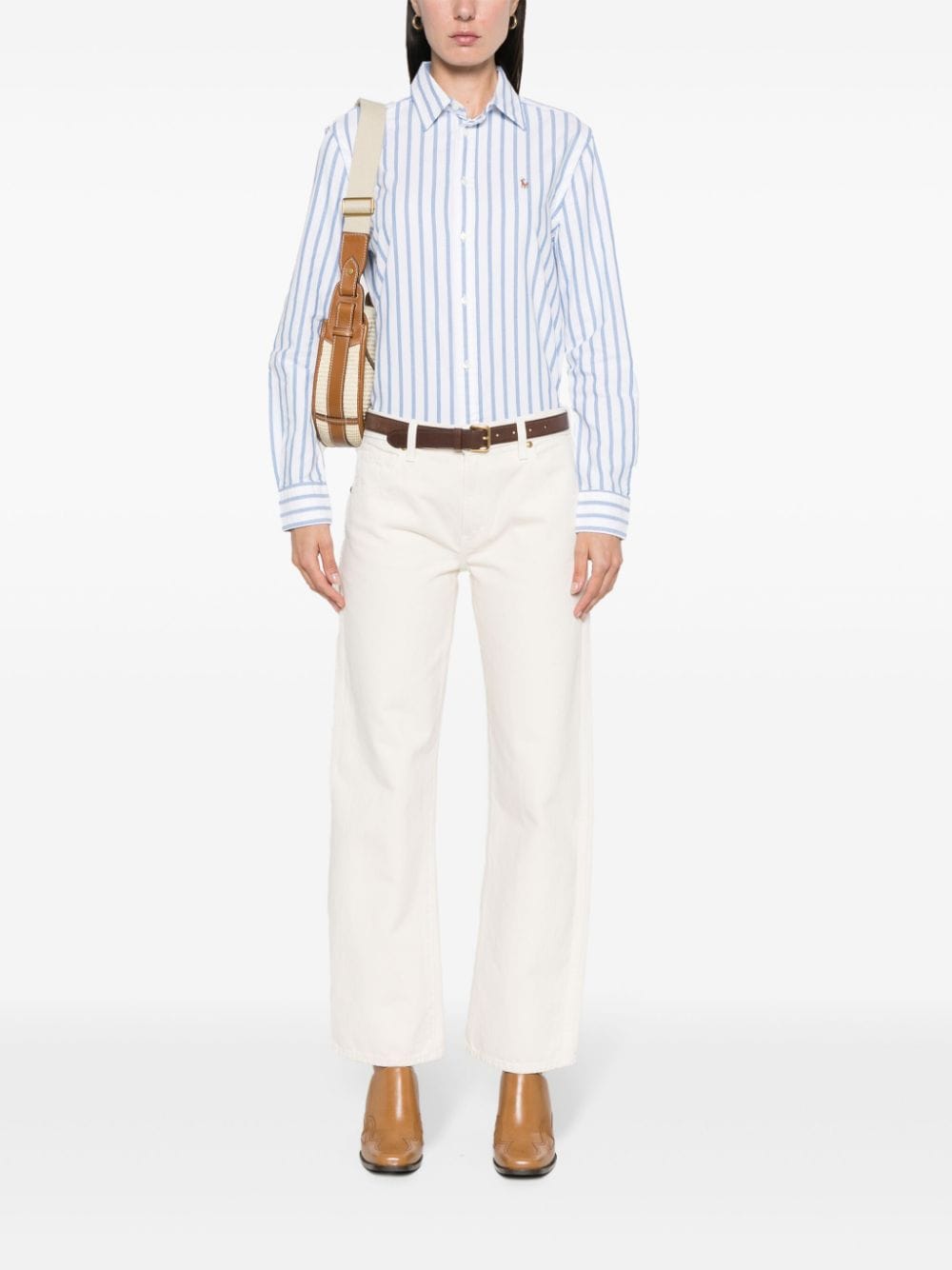 Polo Ralph Lauren Gestreepte blouse met print - Wit