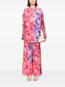 Aje Vision Relaxed floral-print linen trousers - Rood